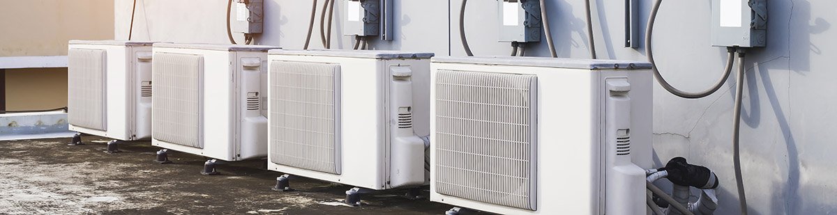 set of 4 commercial HVAC units